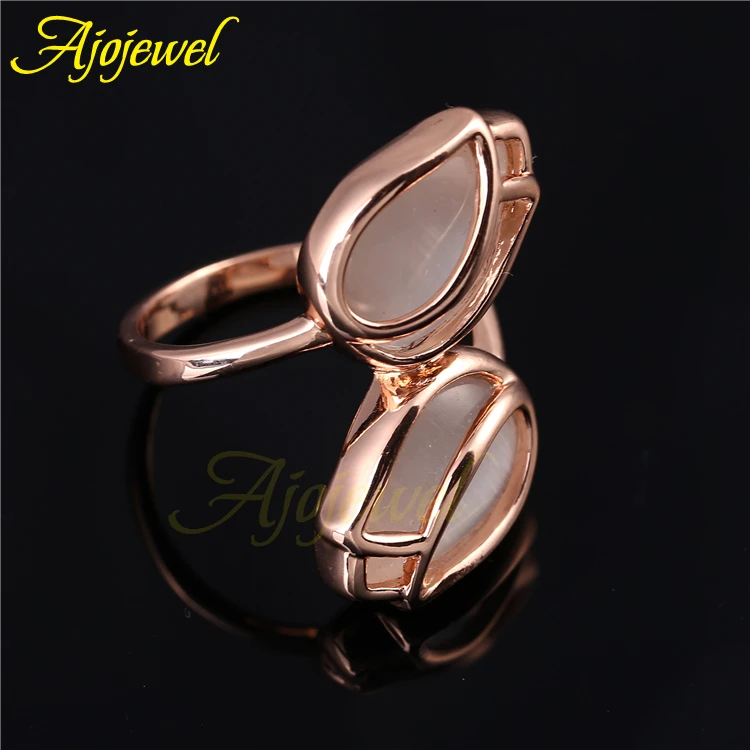Женское кольцо с цветком Ajojewel элегантное белое Опаловый тюльпан подарок на день