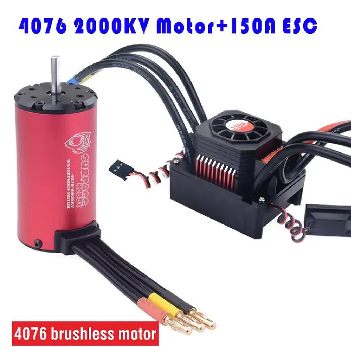 2000KV and 150A ESC SURPASS HOBBY 4076 2000KV/2250KV водонепроницаемый бесщеточный двигатель с 120A/180A бесщеточный ESC для 1/8 RC дрейф гоночный автомобиль - Цвет: 2000KV and 150A ESC