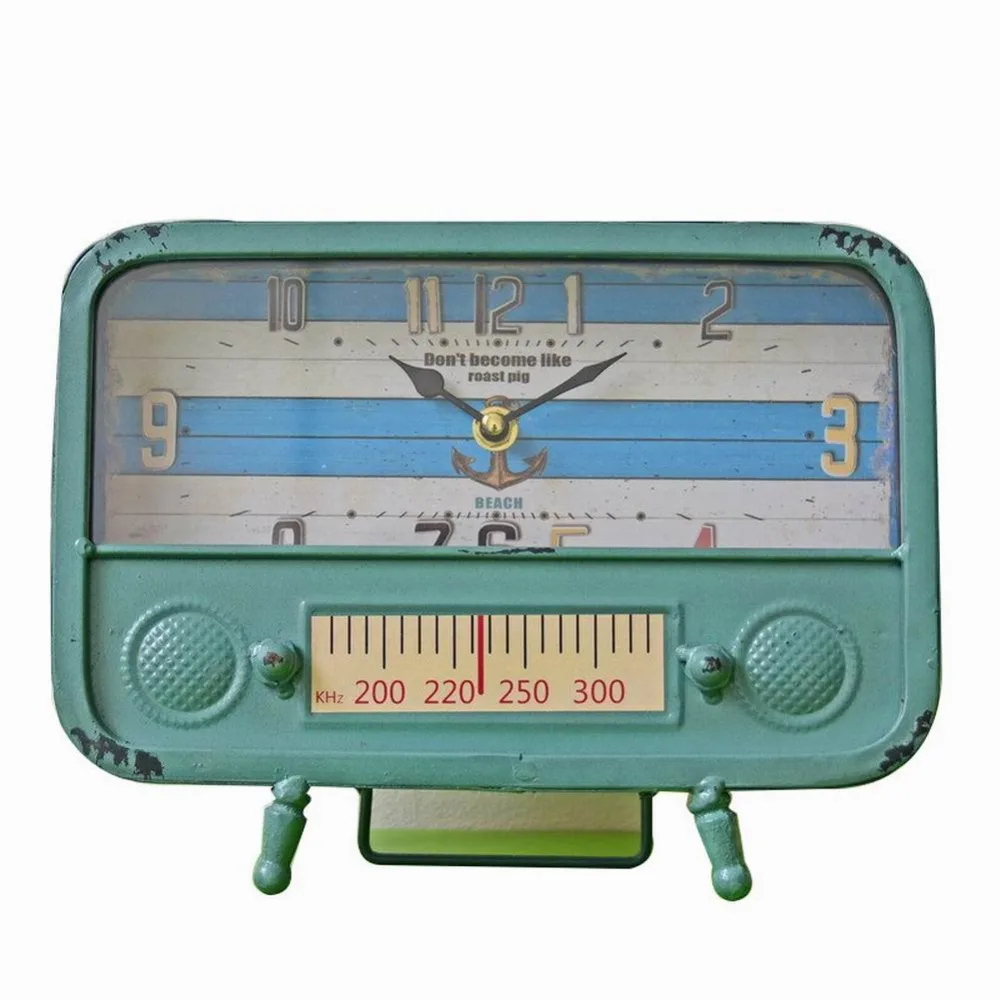 Pokich Европейский ретро Винтаж радио Тип часы Утюг гостиная спальня офис reloj Винтаж Украшенные маятниковые часы
