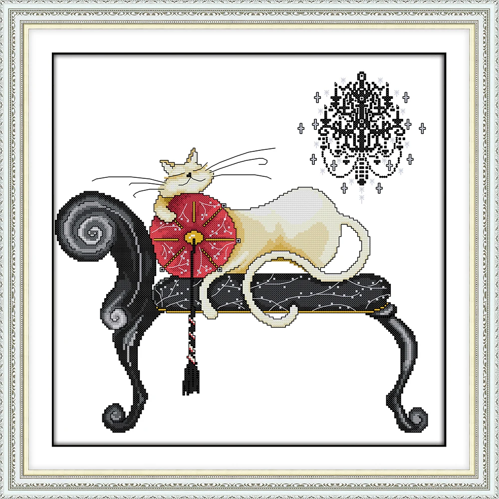 Спящий котенок милые животные diy живопись Счетный Печать на холсте DMC 11CT 14CT наборы