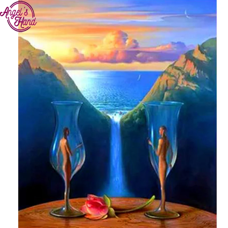 

Diamond Embroidery"Scenery"Patterns Rhinestone Mosaic,5D Diamond Painting Cross Stitch Waterfall Handmade Kits Home Deco