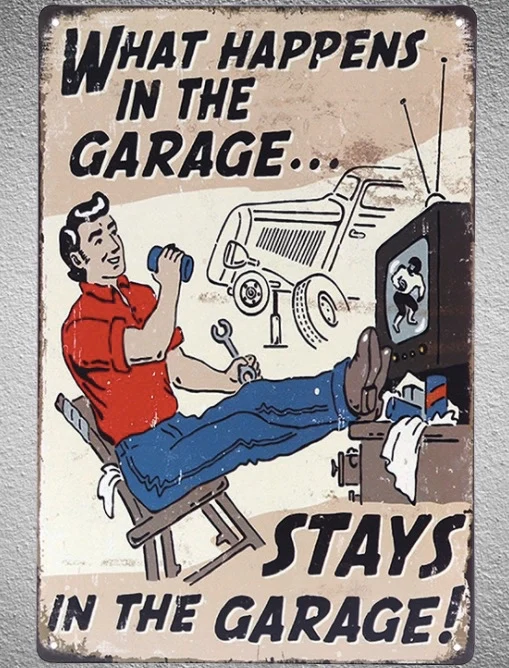 

1 pc what happen stays in the garage mechanic car Tin Plate Sign wall plaques man cave Decoration Dropshipping Poster metal