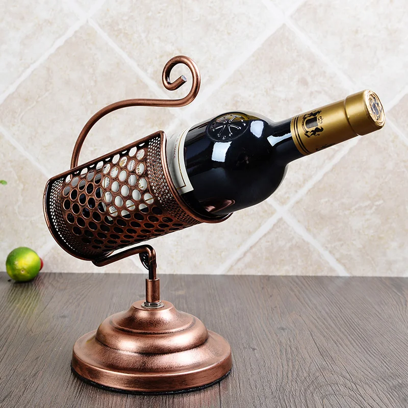 Европейские винные полки винтажные Железные украшения модная красная полка для