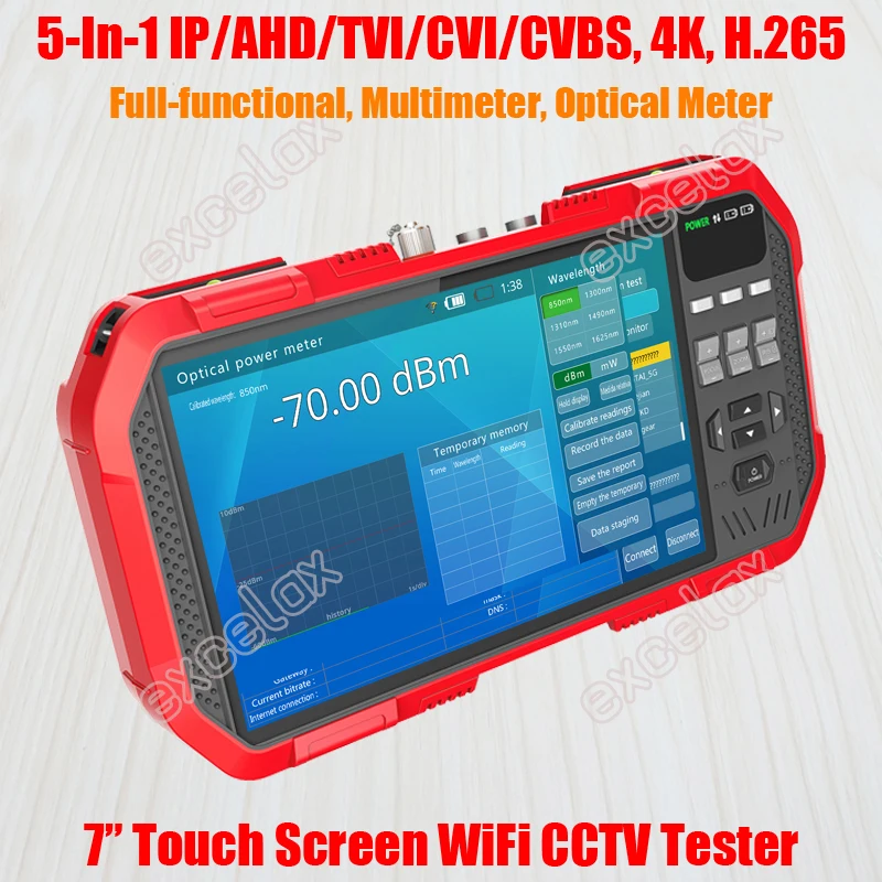 7 дюймовый 4K с Wi Fi 8MP IP AHD TVI CVI CVBS Камера CCTV тестер сенсорный Экран H.265 ONVIF волоконно