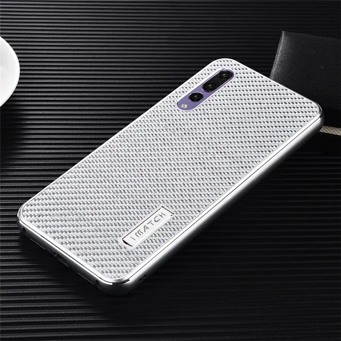 Роскошные Алюминий металл+ Реальные углеродного волокна Слои чехол для Huawei P20/P20 Pro Жесткий защиты задняя крышка для Huawei P20 Pro чехлы - Цвет: Серебристый