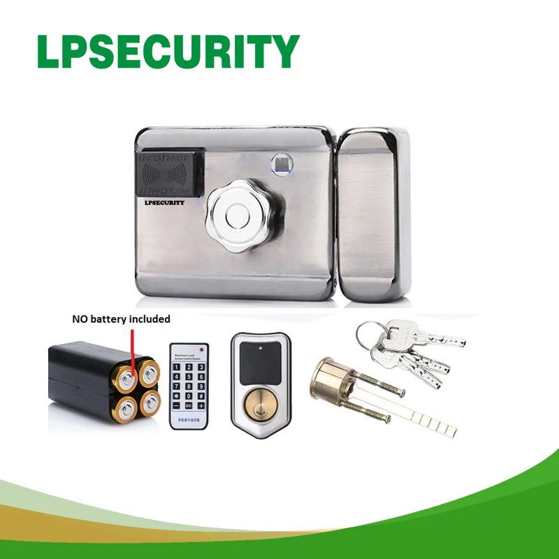 LPSECURITY Питание от батареи/12VDC 13,56 IC RFID считыватель Электрический дверной замок для ворот система контроля доступа комплект с 10 тегами или тегами ТМ