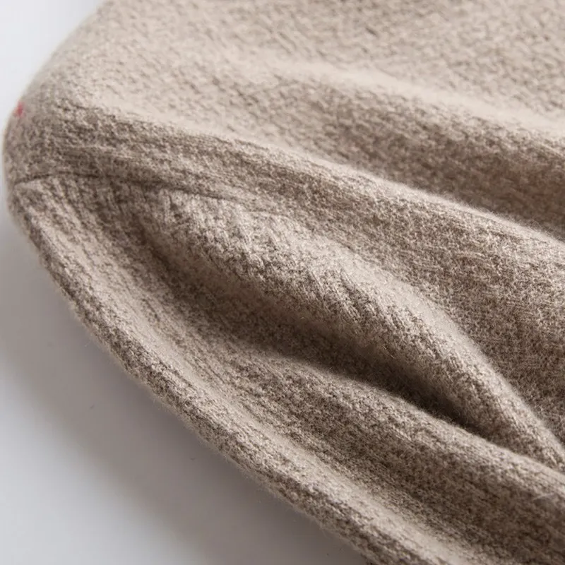 Fine Combed Wool Women Liberal Collar Knit Linen Texture Knitted Pullover Turtleneck Female Jumper Fashion Sweaters 2018-19 | Женская