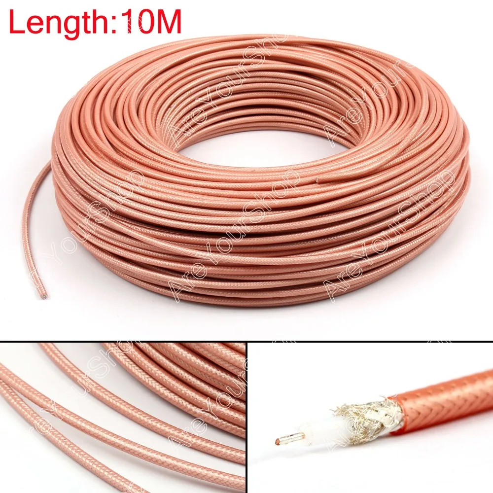 Areyourshop распродажа 1000 см RG142 радиочастотный коаксиальный кабельный разъем 50ohm M17/60 RG-142 коаксиальный косичка 32 фута разъем