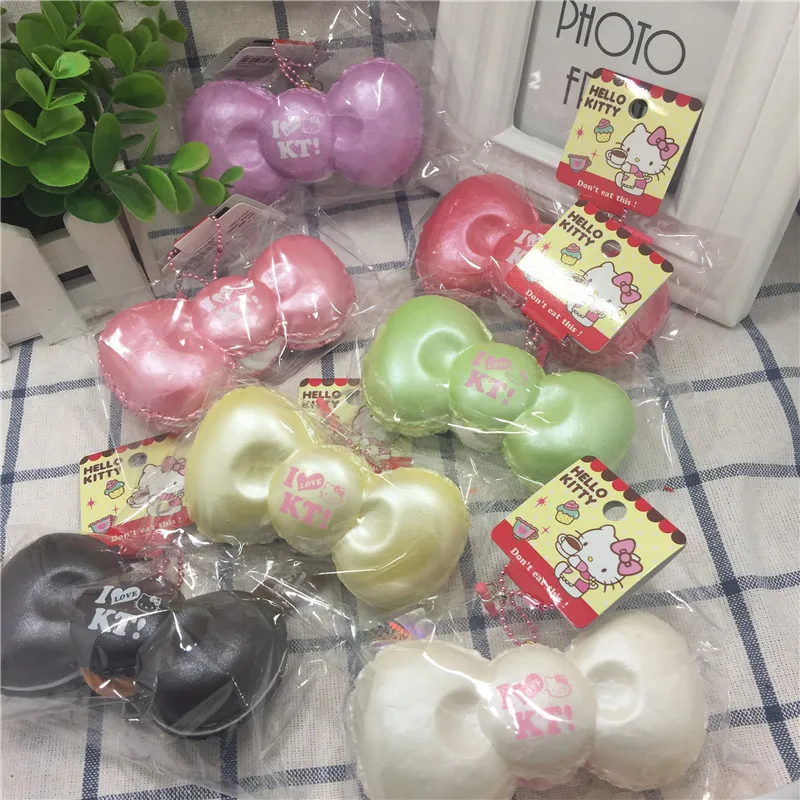 1 шт. милые игрушки с бантиком Hello Kitty Kuwaii Squishys для мобильных телефонов