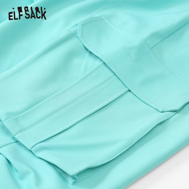 Женские однотонные шаровары ELF SACK штаны с эластичной талией мятного цвета