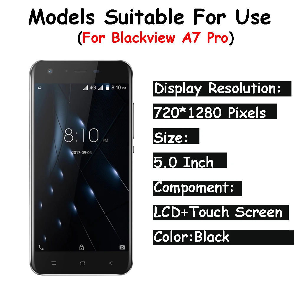 Черный/белый/золотой для Blackview A7/A7 pro ЖК-дисплей+ сенсорный экран протестированный экран дигитайзер сборка для Blackview A7