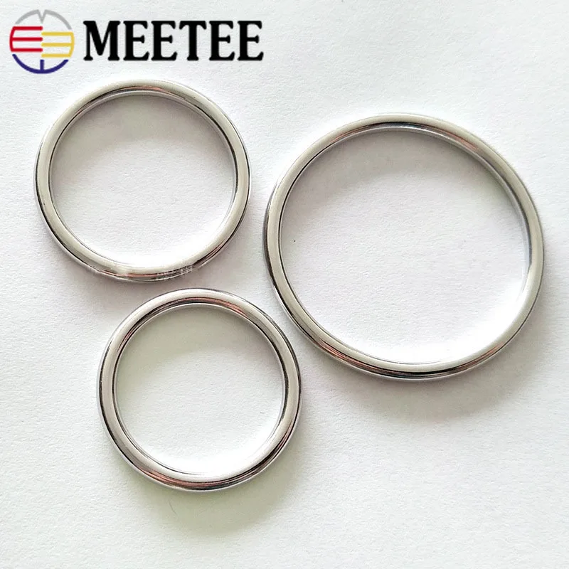Meetee, 5 шт., металлическое кольцо, Круглый Круг, 20-50 мм, для одежды, сумки, украшения, кнопки, оборудование, кожа, ремесла, аксессуары, BF264