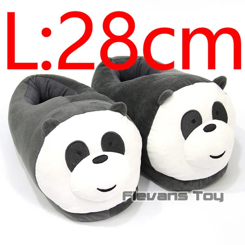 Panda B Мы вся правда о медведях панда Медведь гризли; зимняя домашняя обувь; тапочки унисекс с принтом в виде персонажей из мультфильма, теплые Домашние плюшевые тапочки-игрушки куклы - Цвет: Panda B