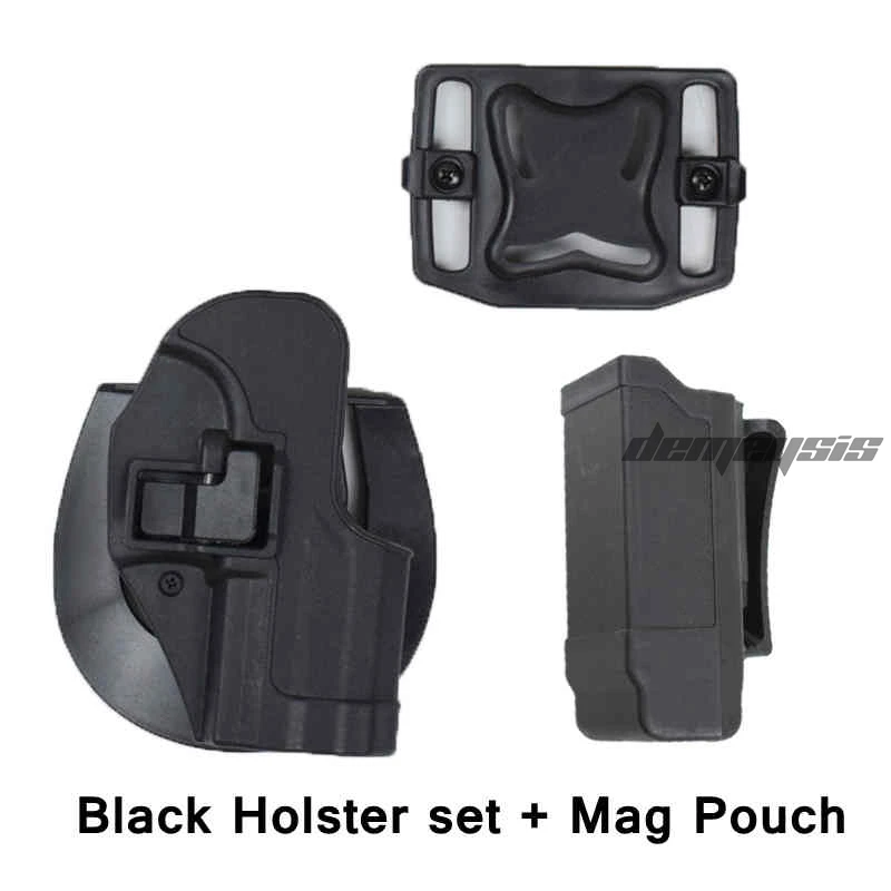 holster add mag bk Черный военный тактический механизм H& K USP компактный RH пистолет весло ремень кобура для H& K компактный USP - Цвет: holster add mag bk