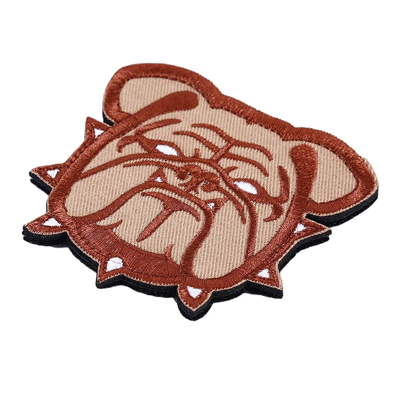 Изысканный серый бульдог Ткань наклейки Красивая Милая Вышивка Липучка повязка