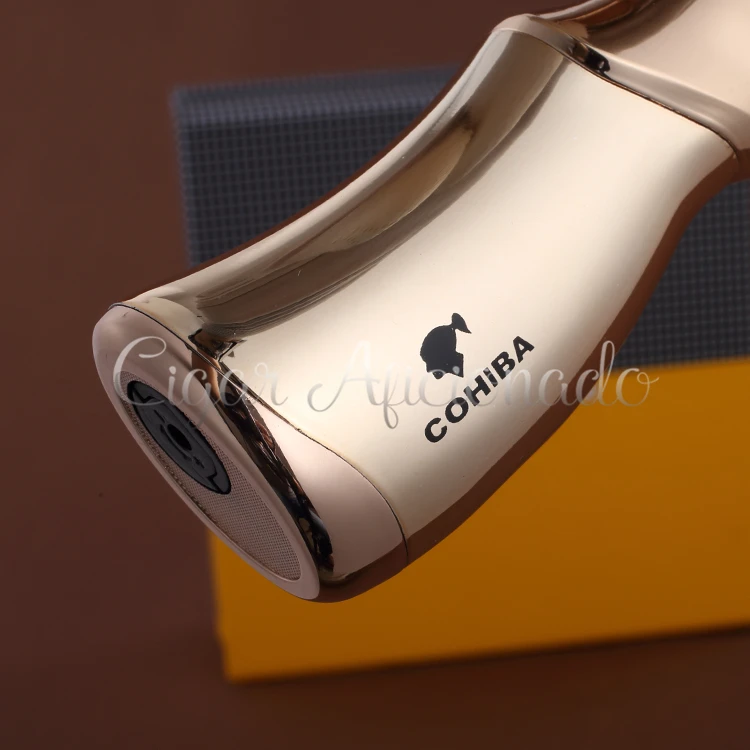 COHIBA Высокое качество металла Firedragon пистолет Стиль газ-бутан ветрозащищенная тройной факел пламени сигареты сигары сварочная зажигалка