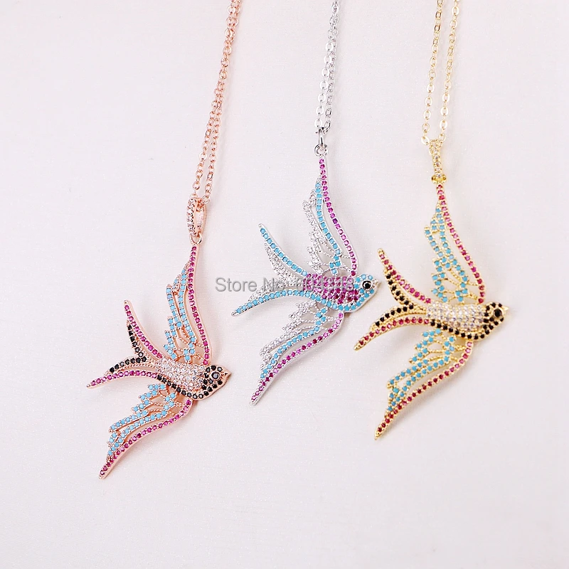 Модное женское ожерелье с подвеской в виде птицы 5 нитей|chain necklace|fashion necklacemulticolor