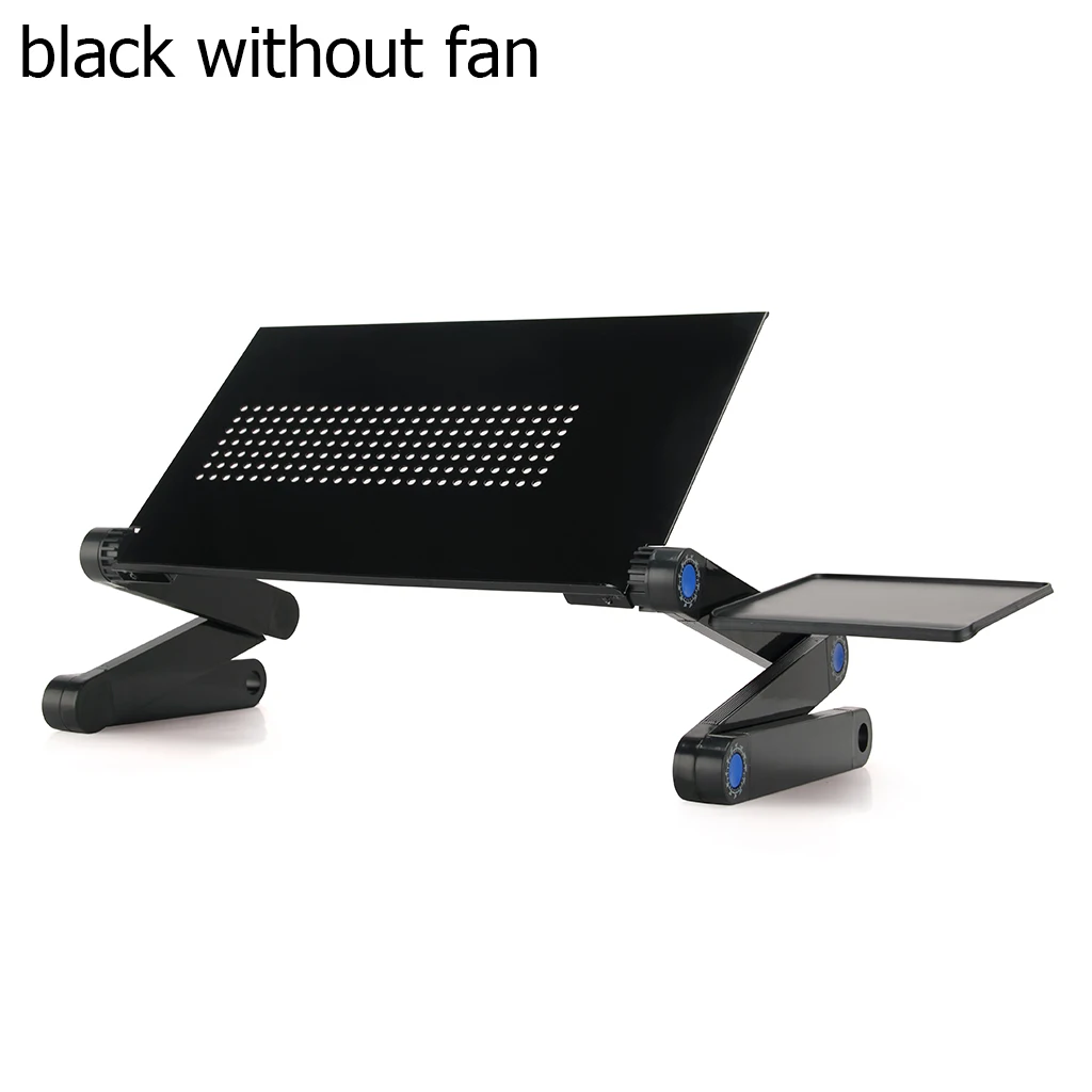 black without fan Подставка для ноутбука, стол, складной регулируемый стол, портативный держатель для ноутбука, кровать, стол, подставка, диван, подставка для ноутбука с вентилятором, коврик для мыши - Цвет: black without fan