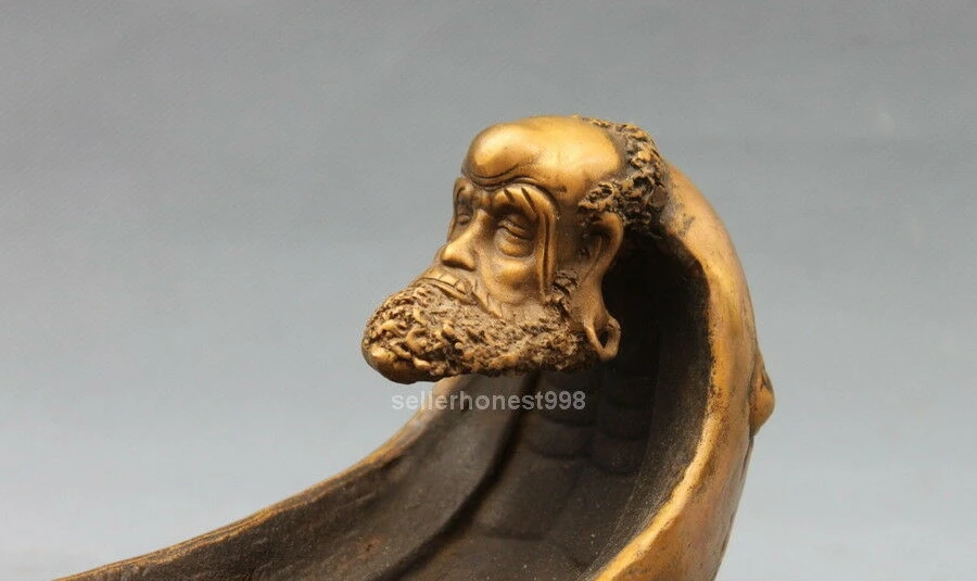 Китайская Бронзовая медная буддистская курильница Bodhidharma Dharma Будда|Статуи и