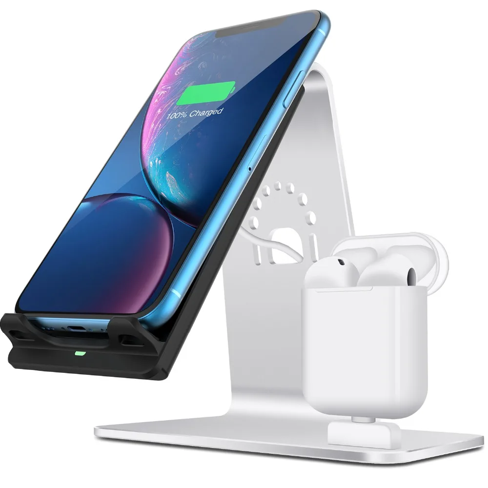 Bestand 2 в 1 Airpods подставка Беспроводная зарядка настольная док станция для планшета