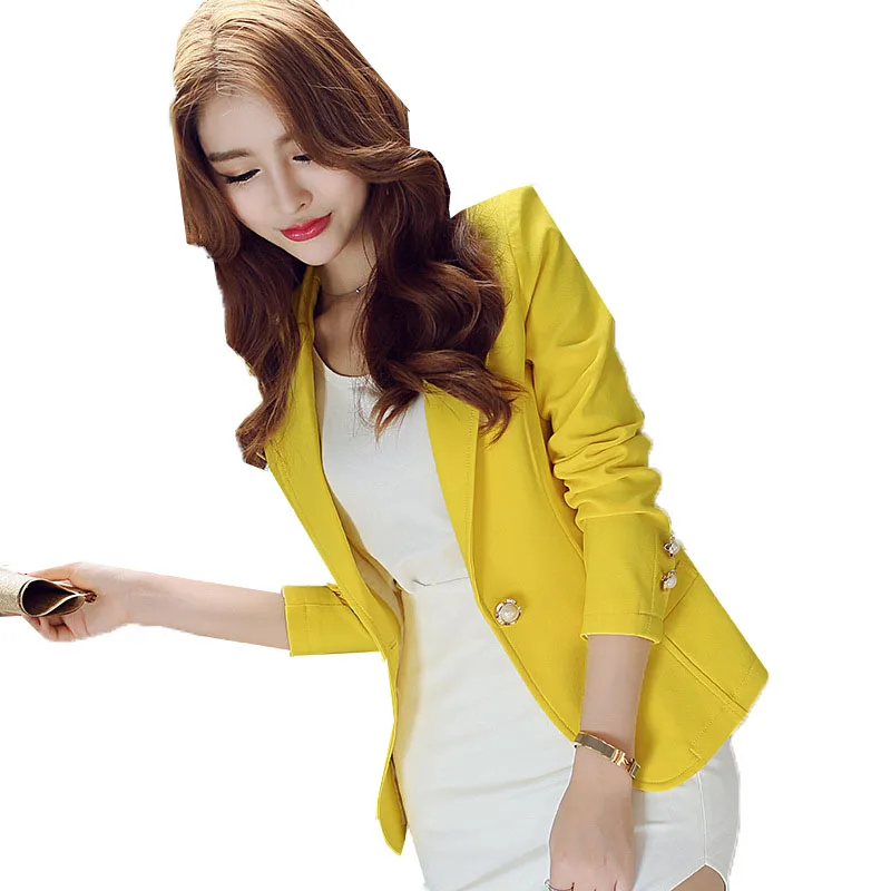 Женский короткий Блейзер с длинным рукавом приталенная короткая куртка для