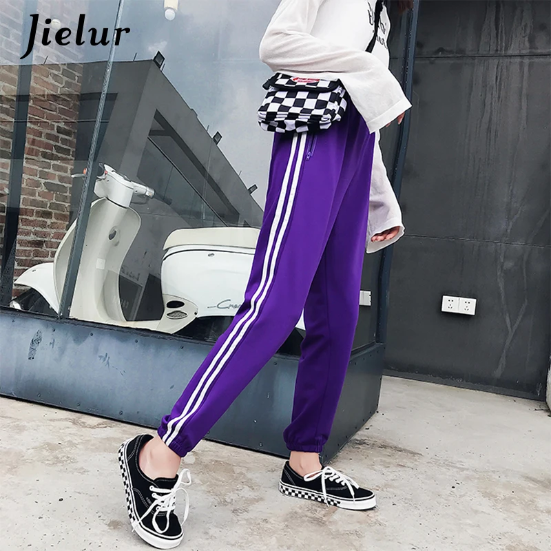 Jielur 2019 Kpop осенние спортивные штаны женские брюки на молнии с карманами женский