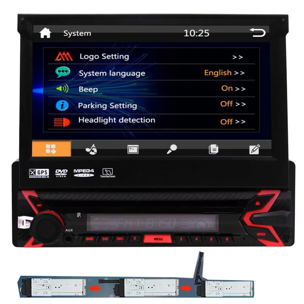 Gps навигации с 8 ГБ gps карта Eincar один din 1 Авто радио в тире CD dvd плеер стерео
