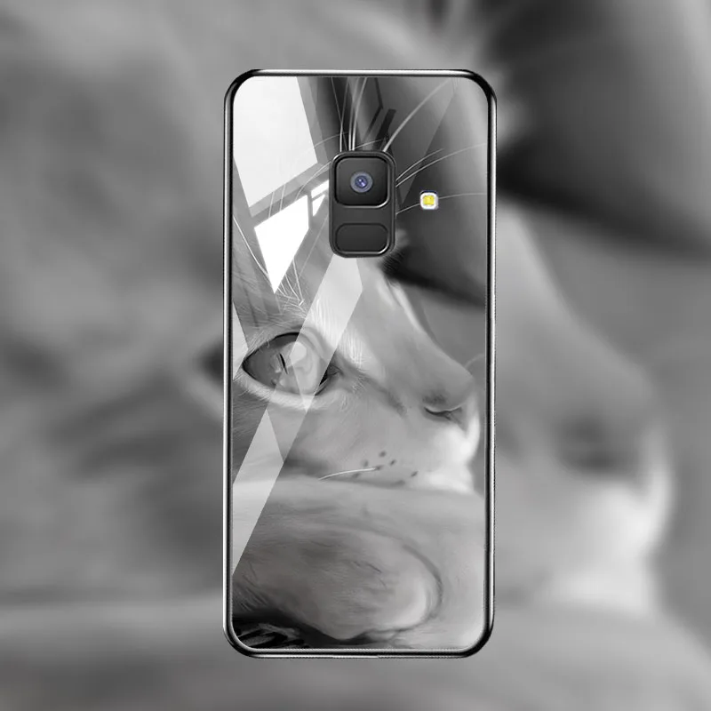 M022 Soaptree чехол из закаленного стекла для samsung Galaxy A8 A6 Plus чехол s Star Space мультфильм для samsung A8 A730F A530F чехол бампер - Цвет: M022