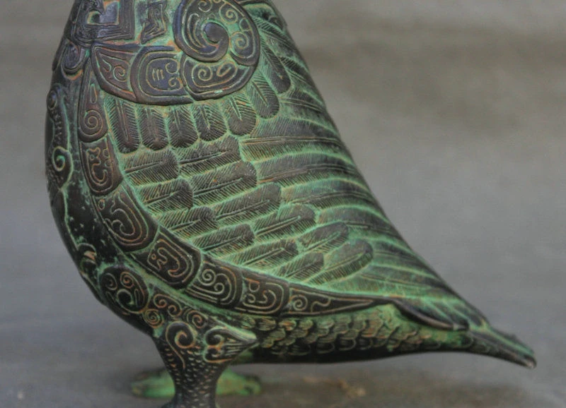 8 &quotкитайская Бронзовая фэншуй Сова Птица Минервы Ночная винный горшок сосуд