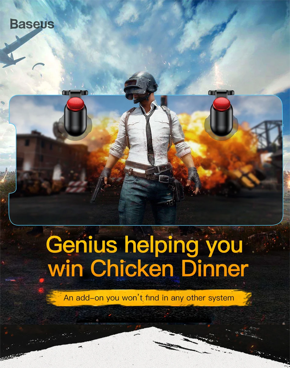 Baseus для игры Pubg геймпад L1 R1 геймпад триггер для iPhone XR Xs Max Aim Fire кнопка для 4,0-6,5 дюймов аксессуары для мобильных телефонов