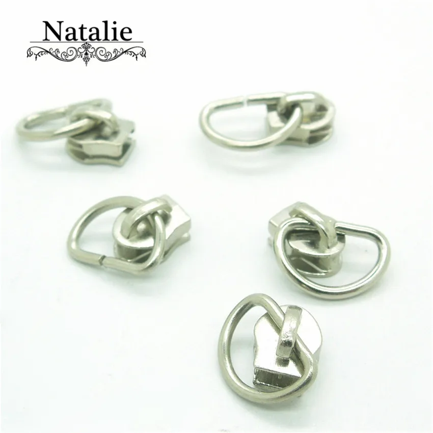 3# Non Lock Plating Zipper Sliders 25pcs Metal Zinc Alloy for nylon zipper D shape high quality DIY tailors sewing accessories | Дом и сад