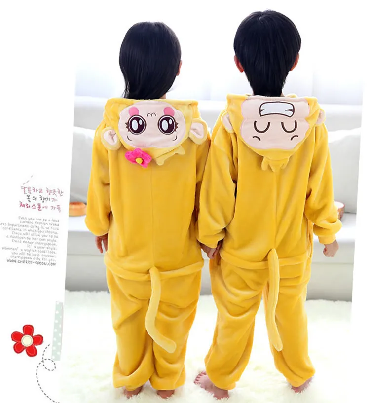 Кигуруми обезьянка для детей детские комбинезоны пижамы карнавальный костюм