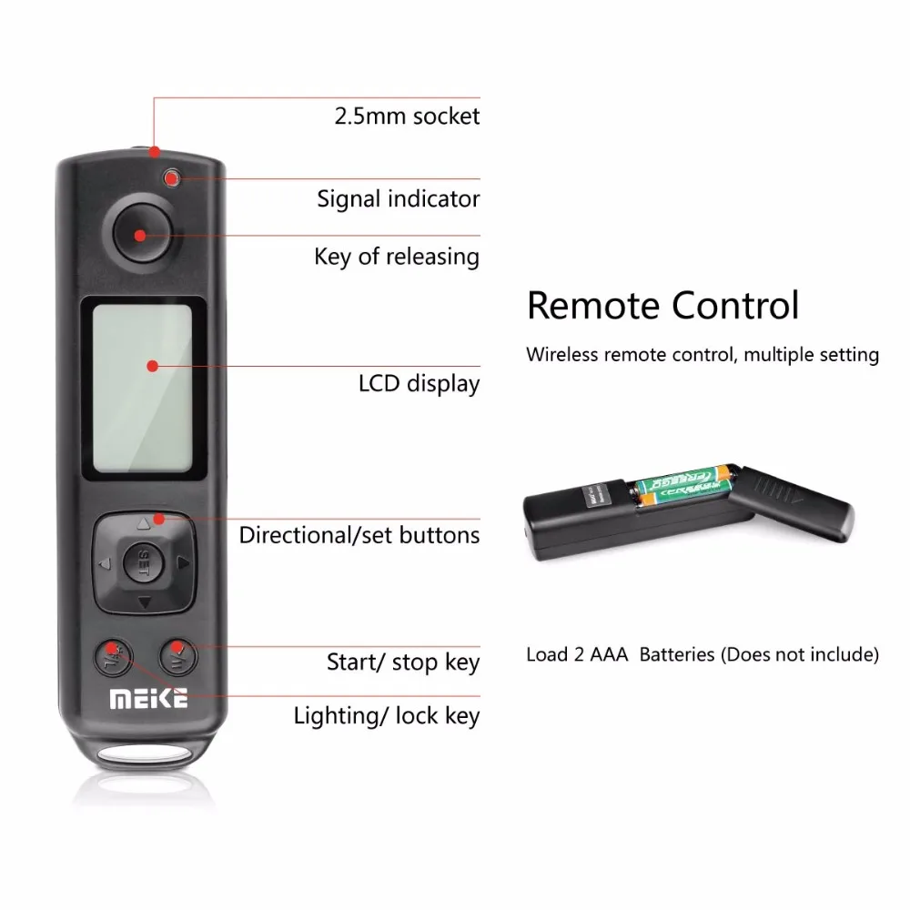 Meike MK-XT2 Pro многофункциональная Батарейная ручка с беспроводным пультом дистанционного управления для Fujifilm X-T2