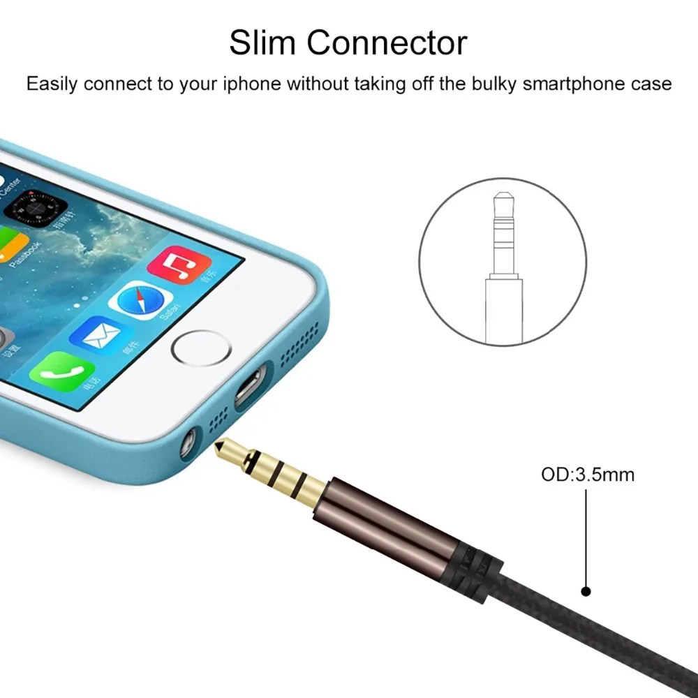 Аудиокабель с разъемом для наушников от 1 до 2 Штекерный разъем 3 5 мм адаптер Aux
