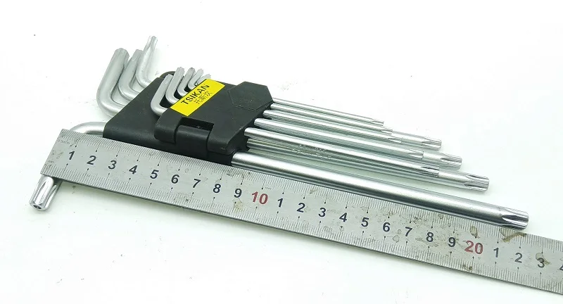 New 9pcs/set T10-T50 Elongated type L Security Torx Screwdriver Bit tools | Инструменты