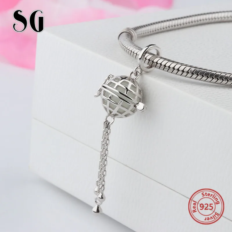 SG Серебро 925 оригинальные шармы земля светящиеся Бусины Подходят Аутентичные pandora браслет diy модные ювелирные изделия изготовление женщин Подарки