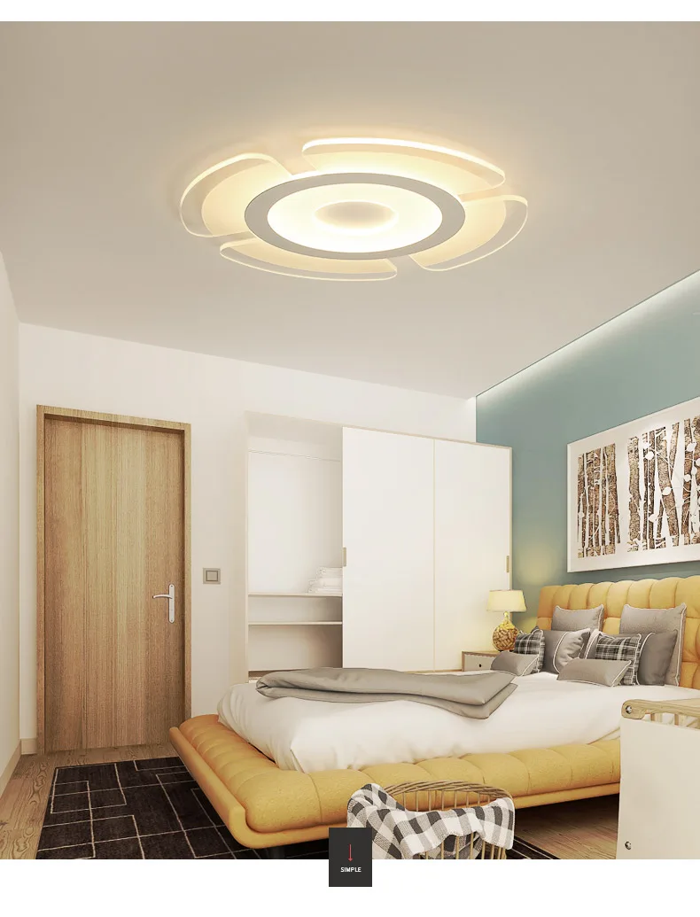 Светодиодный простой современный креативный модный Теплый круглый супер тонкий