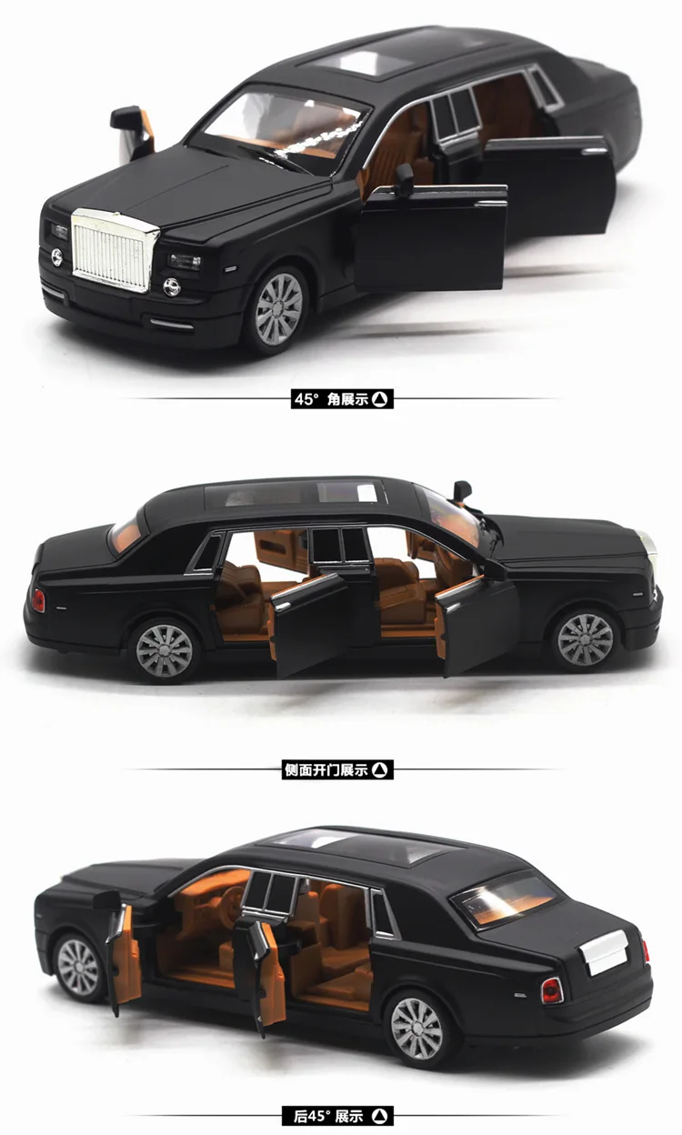 1:28, удлиненные Rolls-Royce Phantom, четыре двери, сплав, модель автомобиля, акусто-оптическая возвратная модель автомобиля, модель автомобиля, подарок, подвесные игрушки