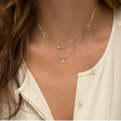 Модная уличная одежда ювелирные изделия простые металлические буквы U двойные