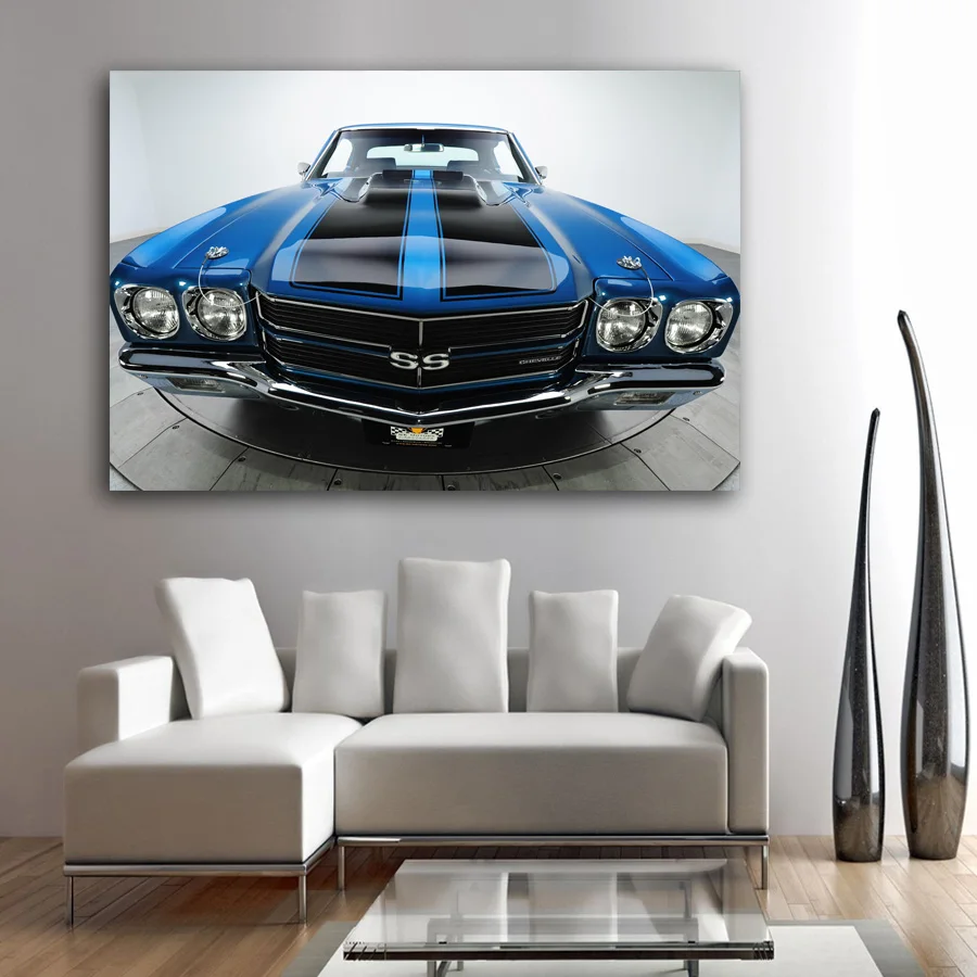 Настенная Картина на холсте 1970 Chevelle SS ВИНТАЖНЫЙ ПЛАКАТ мышечной машины тканевая
