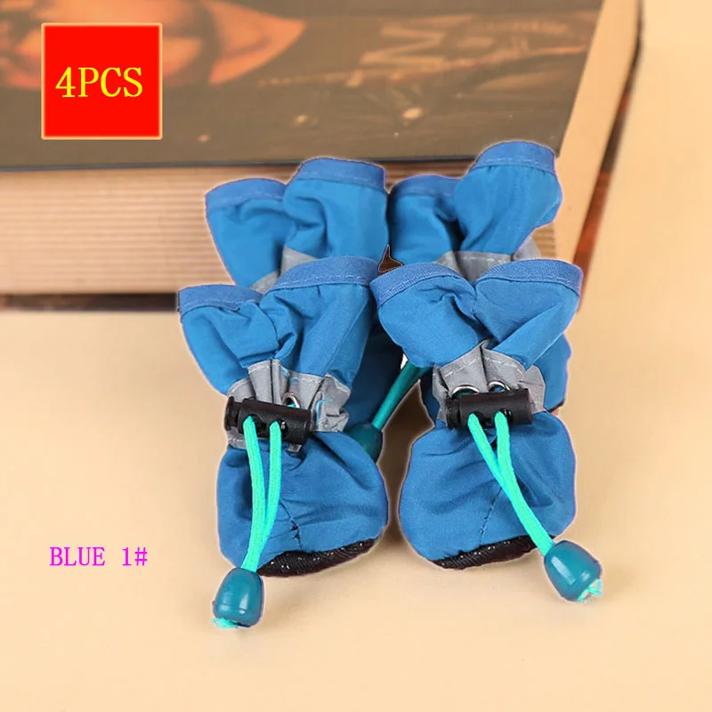 4 шт./компл. портативная Обувь для собак нескользящая водонепроницаемая