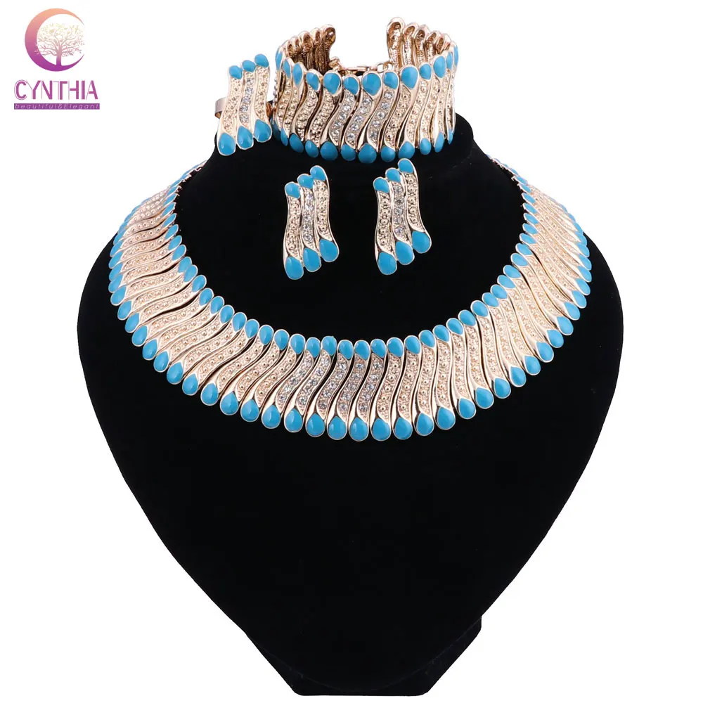 

African Beads Jewelry Set Dubai Bridal Jewelry Sets For Women Nigerian Wedding Jewelry Vintage Statement Necklace Set