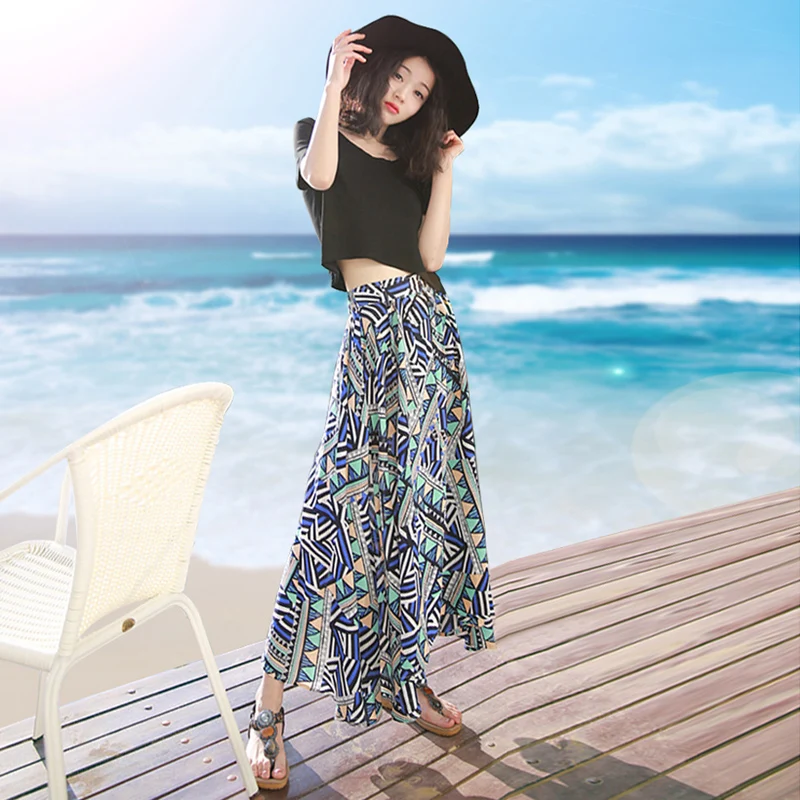 2017 летние богемные сладкий платье цельное из шифона Twinset средней длины пляжное |