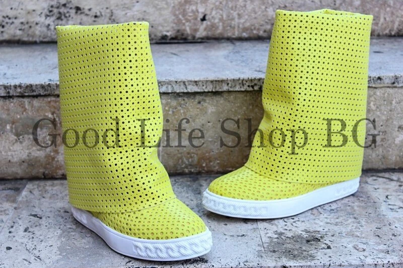 Бренд натуральной кожи holeboots каскад клинья свободного покроя дышащий колено