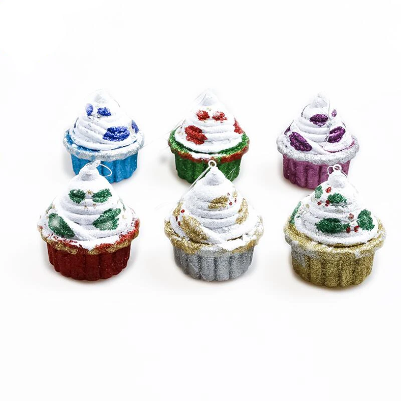 

10 Pcs/lot Colorful Bubble Candy House Pendant Ice Cream Cake Cup Christmas Tree Pendant Christmas Decorations