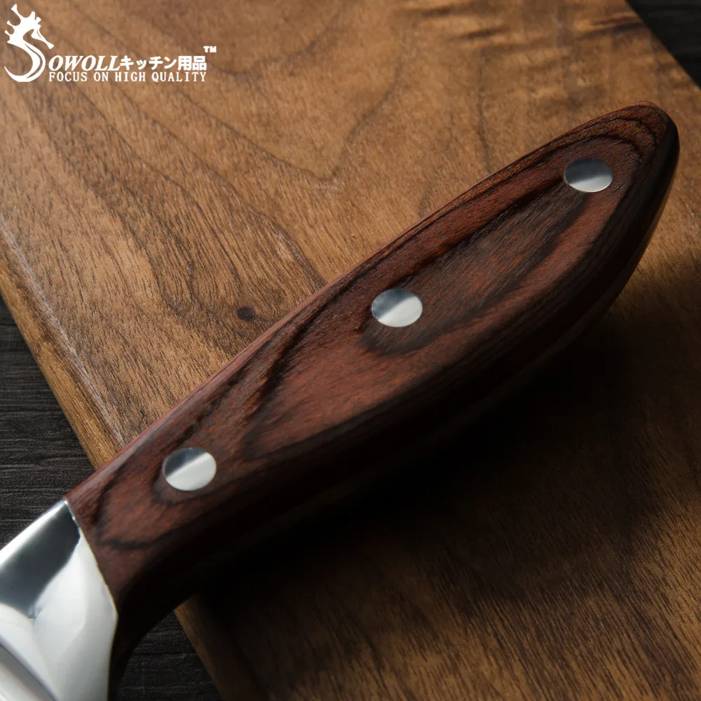 SOWOLL Германия 7Cr17mov кухонный нож из нержавеющей стали шеф повар Santoku набор кухонных