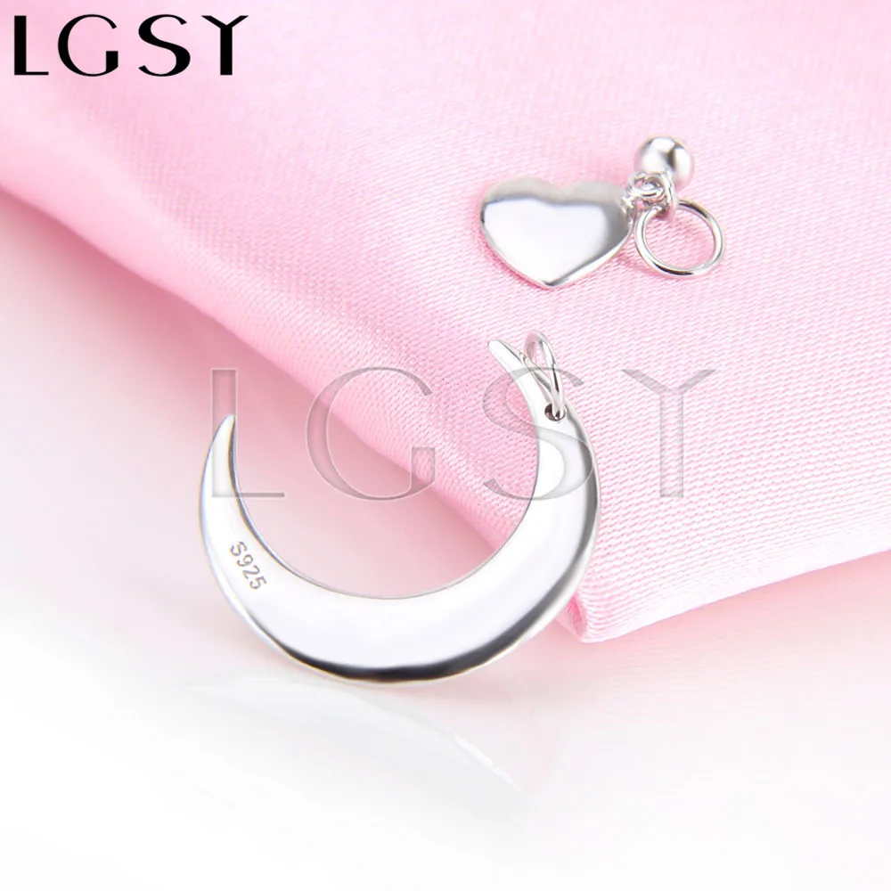wholesale Heart and Moon Shape Pendant Fittings 925 sterling silver pearl pendant fitting 3pcs | Украшения и аксессуары