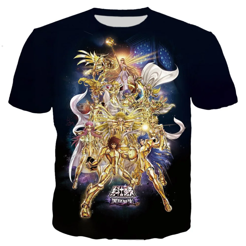 Последние аниме Saint Seiya футболки для мужчин/женщин 3D печать короткий рукав Harajuku