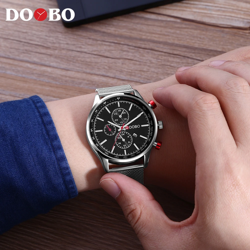 

Men's Quartz Watches Fashion Casual Full Steel Sports Watches Men Business relojes Quartz watch Relogio masculino DOOBO D036