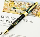 Ручка шариковая Duke из натуральной морской ракушки, ручка с красивым ярким жемчугом в темно-зеленой воде, коллекционная подарочная ручка и деревянная подарочная коробка